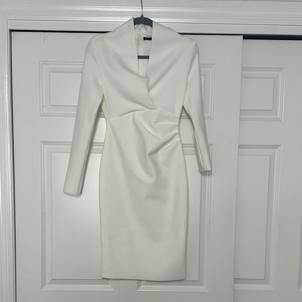 Sophisticated White Scuba Dress
 White Dress